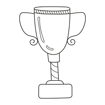 Hand drawn vector illustration winner cup