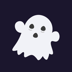 Flat design halloween ghost 