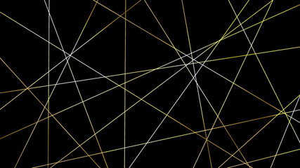Abstract modern design black with gold line on black background.
