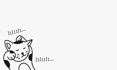 Cute Cat with Copy Space Background