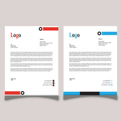corporate modern letterhead design template with yellow red blue color. creative modern letter head design. 