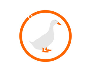 Circle shape with duck inside
