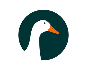 Circle with duck silhouette inside