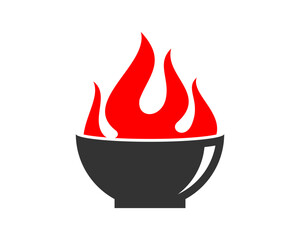Bowl with fire on top