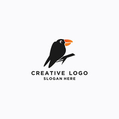 Bird logo icon design template flat vector