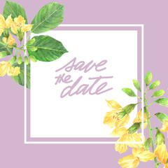 Philippine flora save the date invitation narra flowers