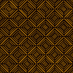 folk decorative art. hand drawn stripes and squares. brown geometric repetitive background. vector seamless pattern. fabric swatch. wrapping paper. continuous design template for linen, home decor