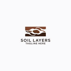  Soil layers logo icon design template flat vector