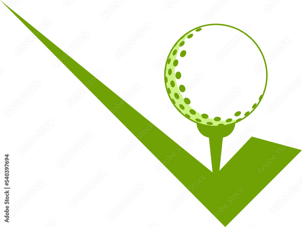 Wall mural Check shape with golf ball