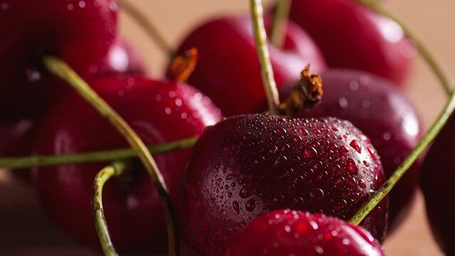 cherries close up zooming out