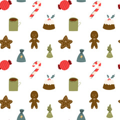 Cute christmas seamless pattern design - 540398602