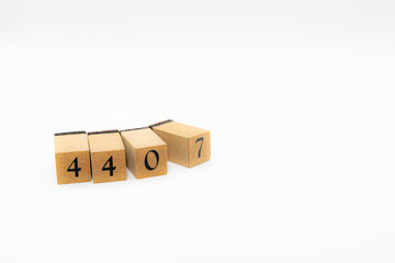 木ブロック　数字　Number　ナンバー　4407