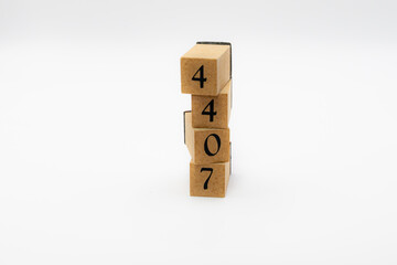 木ブロック　数字　Number　ナンバー　4407