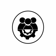 Partnership line icon . The command symbol. The concept of leadership. Icon of a group of people. A simple abstract black teamwork icon.  Flat design style.
