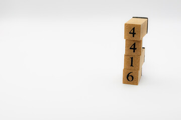 木ブロック　数字　Number　ナンバー　4416
