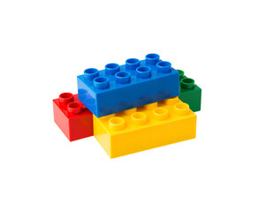 Plastic block isolated on white background