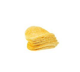 Potato chips isolated on white background