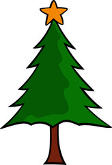 Decorated christmas trees Illustration