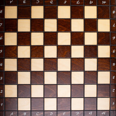 2. An empty chessboard in shades of brown