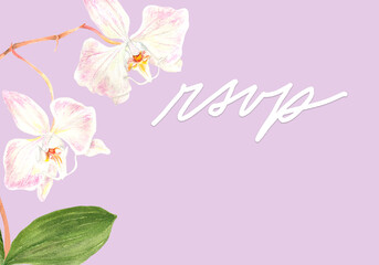 Philippine flora RSVP Card Template Phalaenopsis sanderiana orchid