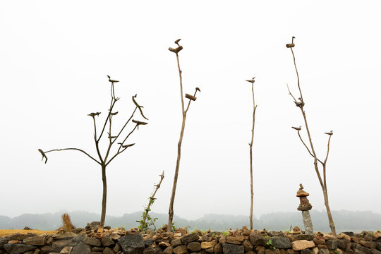 stone tower and sotdae