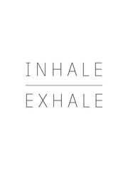 Inhale exhale text minimalist meditation yoga zen message vertical poster sign - obrazy, fototapety, plakaty
