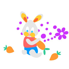 Fototapeta na wymiar Bunny with carrot