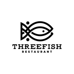illustration of three fish. good for seafood restaurant logo or any business related to fish.