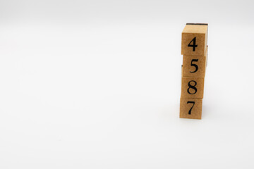 木ブロック　数字　ナンバー　Number　4587