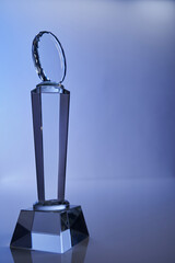 close up of crystal  trophy