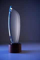 close up of crystal  trophy
