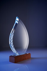 close up of crystal  trophy