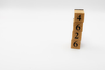 木ブロック　数字　Number　ナンバー　4626
