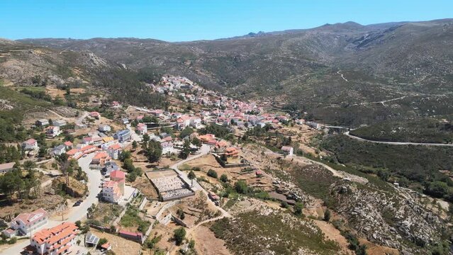 The aerial view of Serra da Estrela in Portugal