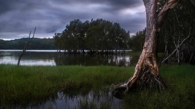 Clear Cochrane Lagoon near McMasters Beach on the NSW Central coast of Australia