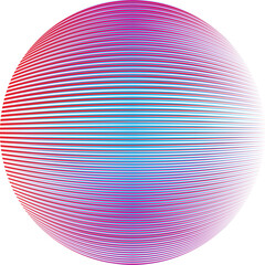 Colorful sphere . Lines constructed transparent sphere .Vector  .Technology sphere Logo . 3d design element . Abstract holographic circle .