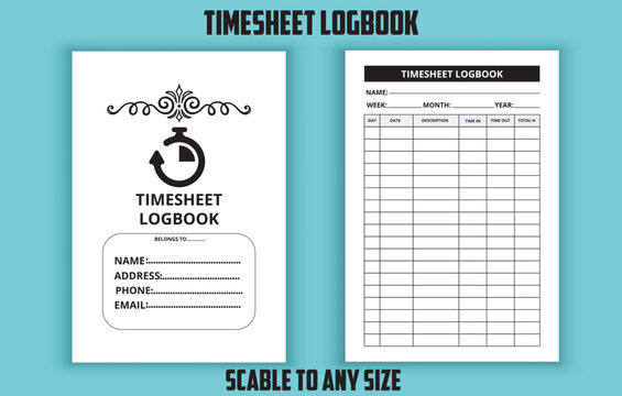 Timesheet Logbook Low Content Kdp Interior Design Template