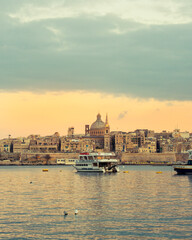 Old city of Valletta Malta City Views from boat