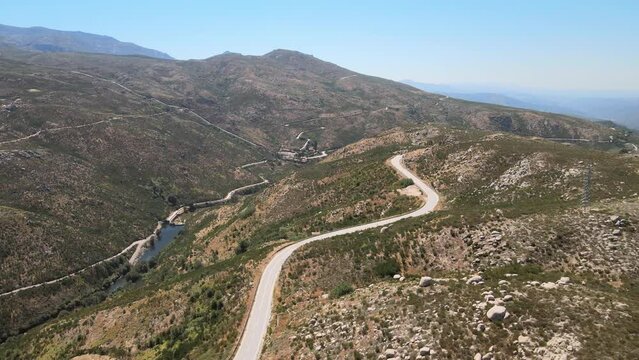 The aerial view of Serra da Estrela in Portugal