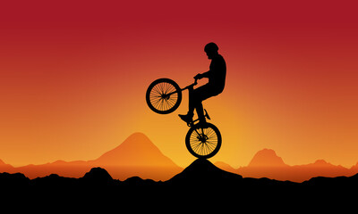 Fototapeta na wymiar Background Silhouette Sport Bike