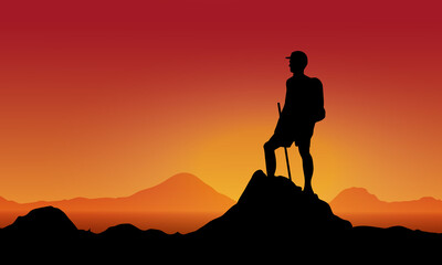 Background Silhouette Sport Hiking