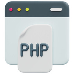 php 3d render icon illustration