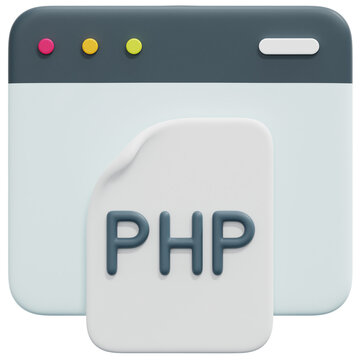 php 3d render icon illustration