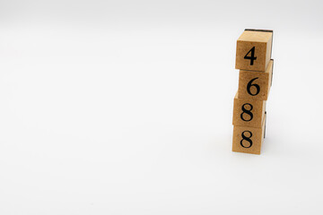 木ブロック　数字　Number　ナンバー　4688
