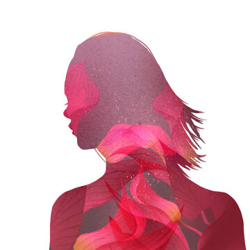 Womens Day International Vector Concept Design Woman Head Side Face  Silhouette With Blooming Flower Elements Stock Illustration - Download  Image Now - iStock