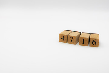 木ブロック　数字　ナンバー　Number　4716