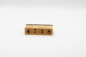 木ブロック　数字　ナンバー　Number　4718