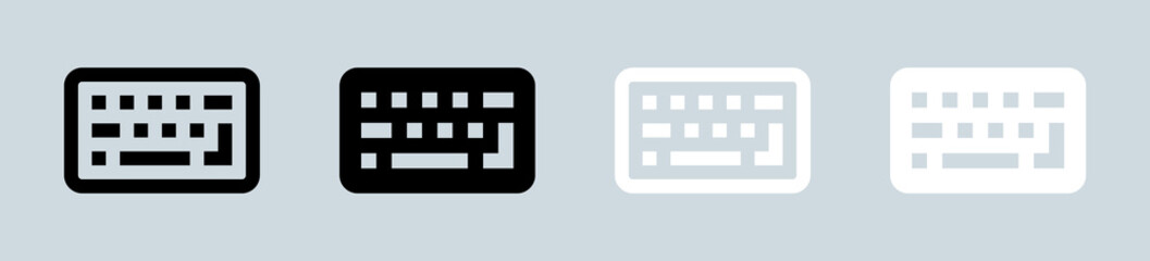 Keyboard icon set in black and white. Computer button signs vector illustration.