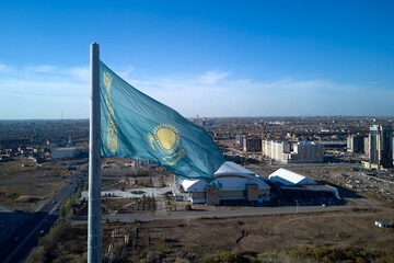 National flag of the Republic of Qazaqstan (Kazakhstan)