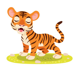 Cartoon Illustration Of A Tiger
